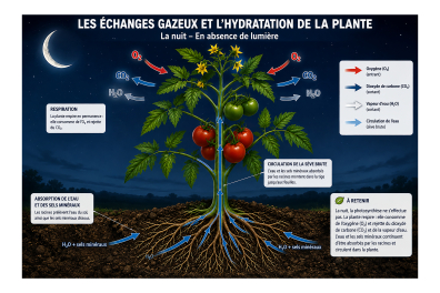 Échanges gazeux et hydriques d’une plante - de nuit